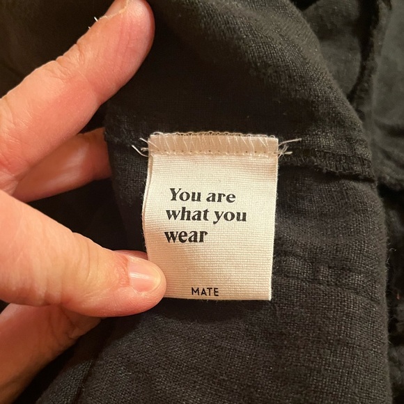 Mate the Label Linen Short Sleeve Jumpsuit in Jet Black - Picture 7 of 8